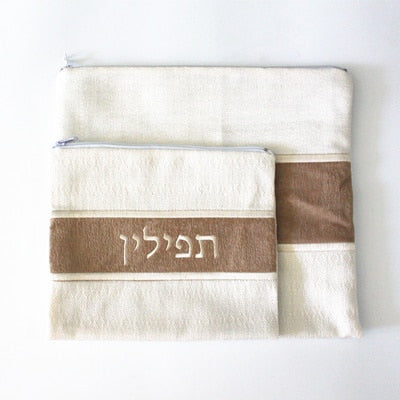 Talit/Tefillin bag set impala suede patch Tallit bag one big and one small two bags
