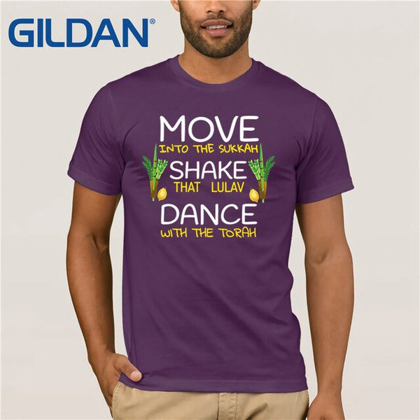 Sukkot Sukkah Four Species Dance With The Torah Jewish Shirt cool T-shirt