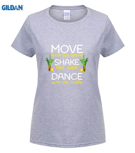 Sukkot Sukkah Four Species Dance With The Torah Jewish Shirt cool T-shirt