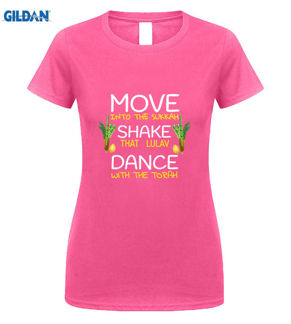 Sukkot Sukkah Four Species Dance With The Torah Jewish Shirt cool T-shirt