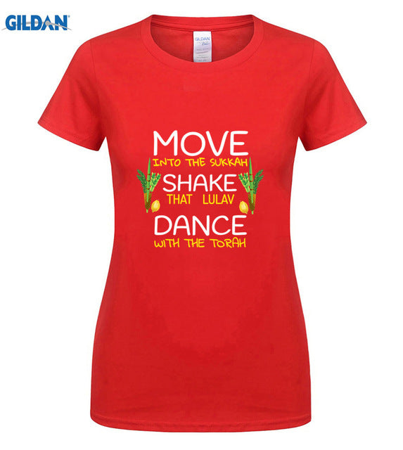 Sukkot Sukkah Four Species Dance With The Torah Jewish Shirt cool T-shirt