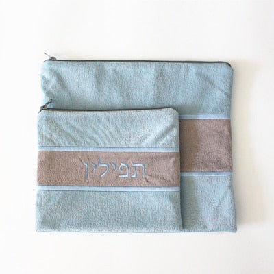 Talit/Tefillin bag set impala suede patch Tallit bag one big and one small two bags