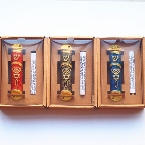 Religion Jewish Mezuzah Case Hand made Mezuza With  Torah parchment scroll Mezuzah
